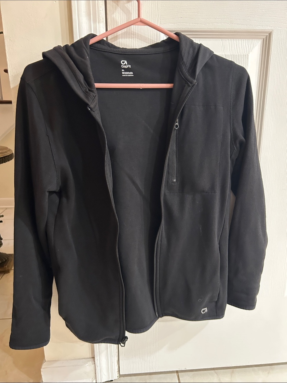 Kids Black Full-Zip Hooded Jacket